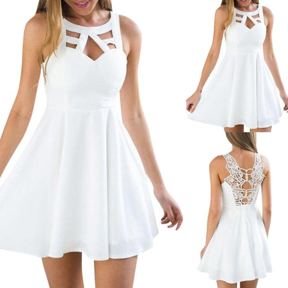 Dress Rome Back Lace Mini A-Line Sundress Sleeveless