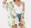 Cardigan Long Chiffon Palms Print