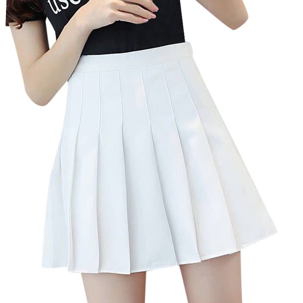 Skirt Solid Color High Waist - Mini Skirts