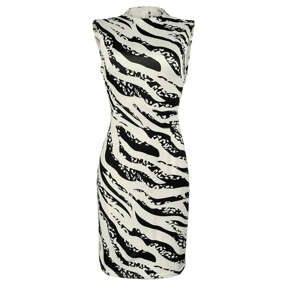 Dress Sexy Stripe Zebra Print Sleeveless Mini Elegant