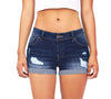 Denim shorts low waist wash soft hole