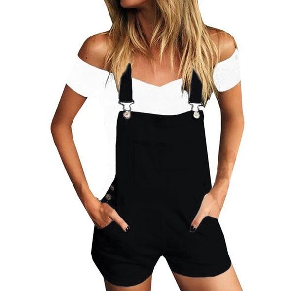 Micro Short cotton Denim - pocket - overalls