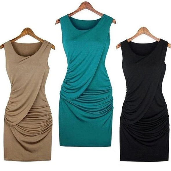 Dress Elegant Party Fashion Sleeveless Solid Color