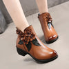 Genuine Leather Winter booties Low-Heeled