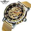 Mechanical Mens Watches Top Brand Luxury Skeleton Dial Crystal Iced