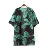 Cardigan Long Chiffon Palms Print