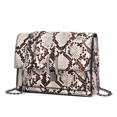 Handbag Print PU Snake - Chain Square Crossbody Bags