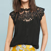 Blouse Sleeveless Solid Shirt Lace Patchwork