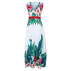 Dress Sleeveless Waist Floral Long Dress