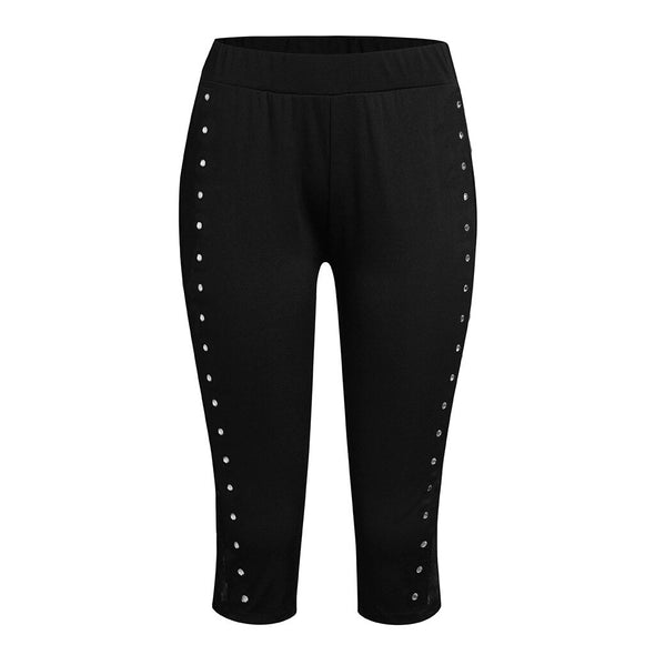 Leggings Plus Size For Women Fitness High Waist Solid Lace Hollow Out