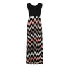 Dress Striped Design Long Boho Dress Lady Sleeveless