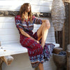 Dress Tunic Floral Long Maxi Dress Half Sleeve Spaghetti Strap Long Dress