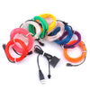 Car Interior Lighting Auto LED Strip Line flexible Neon Light With 12V USB Cigarette Drive 1M/2M/3M/5M