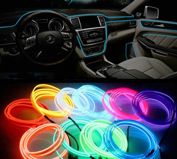 Car Interior Lighting Auto LED Strip Line flexible Neon Light With 12V USB Cigarette Drive 1M/2M/3M/5M