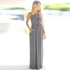 Dress CC Sundress Maxi Sleeveless Solid Color Pocket