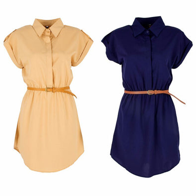 Mini Dress off Sleeve Solid Dress