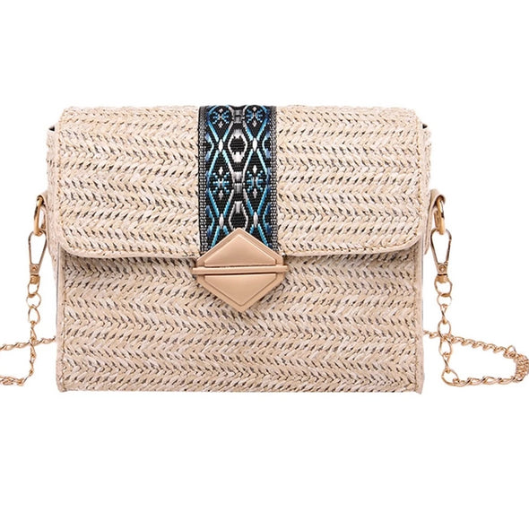 Bag Traveling Crossbody Linen Straw Messenger