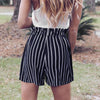 Short Stripe - High Waist - Bandage Lace up