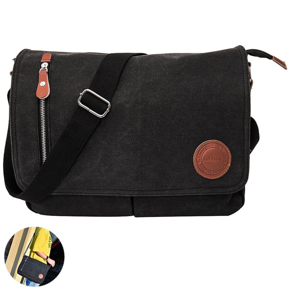 Messenger Shoulder for Men Canvas PU Leather Crossbody Bags Men