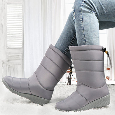 Women Winter Booties Mid-Calf Down Waterproof Snow