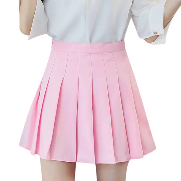 Skirt Solid Color High Waist - Mini Skirts