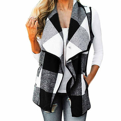 Vest Lapel Open Front Cardigan Sherpa