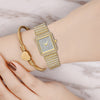 Diamond Watch Luxury Brand Gold Square Watch Minimalist Analog Quartz Movt