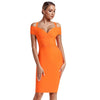 Dress Abby Bandage Elegant Off Shoulder Bandage Dress Orange Sexy Bodycon Dress Party Club