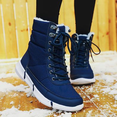 Women Winter Boots With Plush Inside Waterproof Rubber Sole